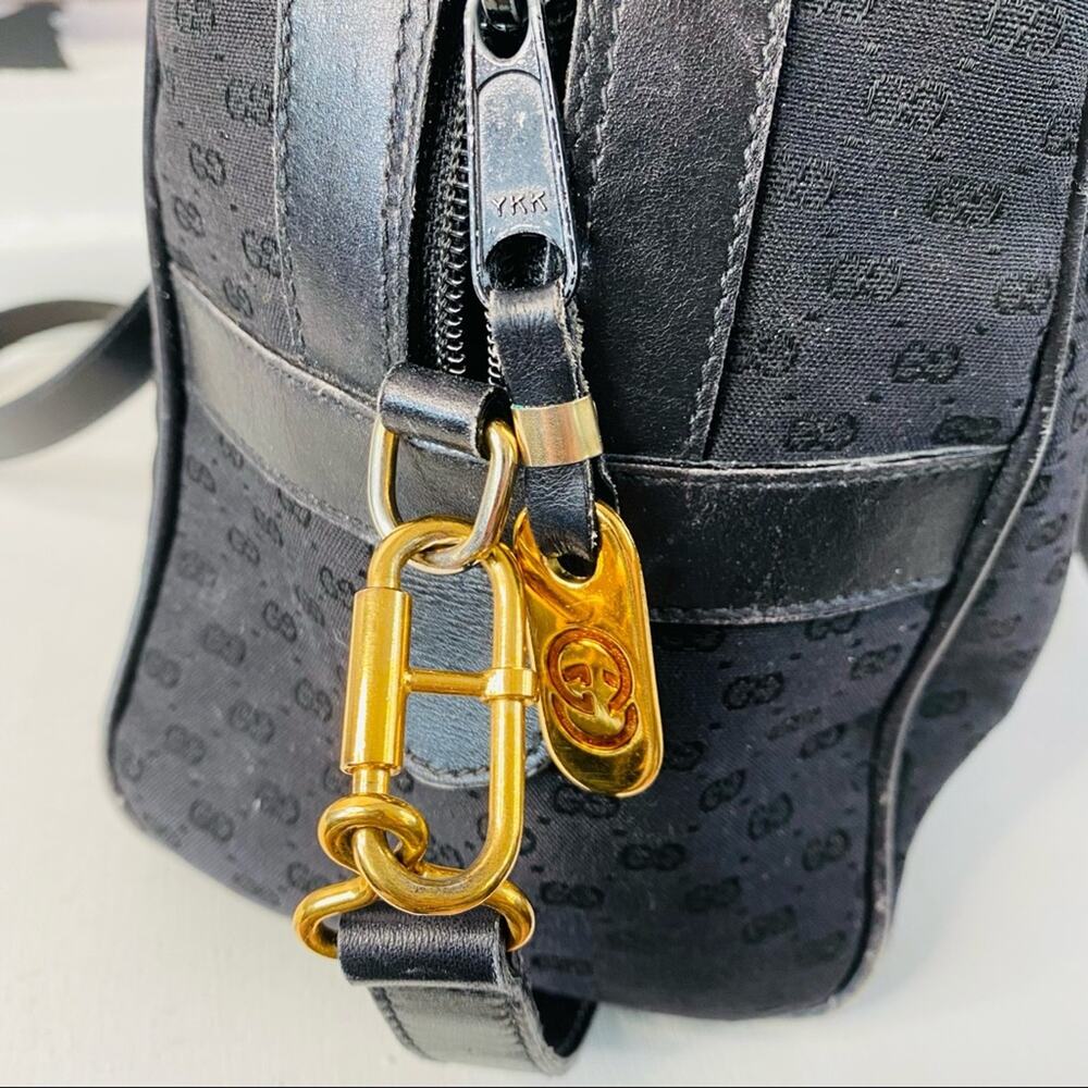 Gucci Black GG Supreme Canvas Boston Satchel with Crossbody Strap Authentic - Picture 6 of 15